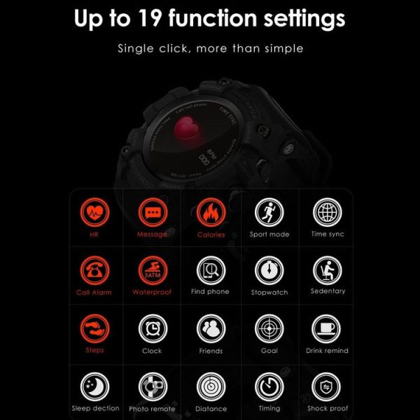DOMINO A66 0.96 inch IPS Screen Smart Watch, Support Call Reminder / Heart Rate Monitoring / Pedometer / Sleep Monitoring / Sedentary Reminder (Black) - Image 6