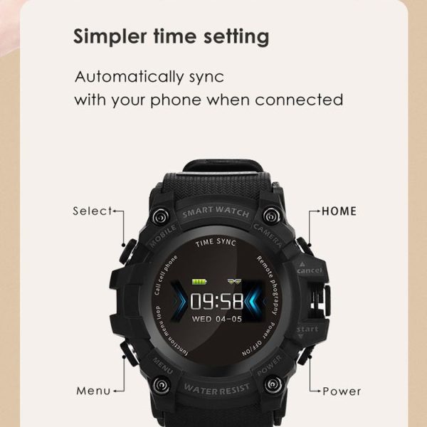 DOMINO A66 0.96 inch IPS Screen Smart Watch, Support Call Reminder / Heart Rate Monitoring / Pedometer / Sleep Monitoring / Sedentary Reminder (Black) - Image 7