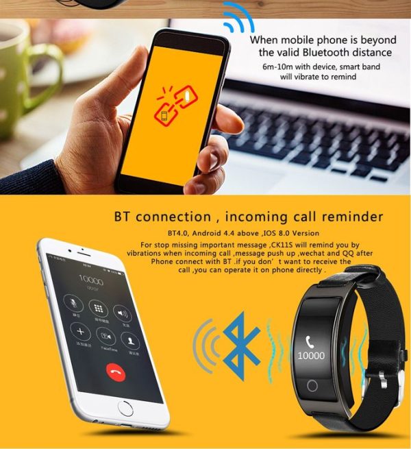 CK11S 0.66 inch Bluetooth Smart Bracelet, Support Blood Pressure / Blood Oxygen / Heart Rate Monitor / Pedometer / Calls Remind / Sleep Monitor / Weather and Temperature Reminding / Alarm / Anti-lost, Compatible with Android and iOS Phones (Black) - Image 11