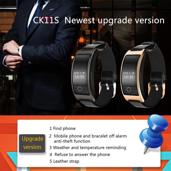 CK11S 0.66 inch Bluetooth Smart Bracelet, Support Blood Pressure / Blood Oxygen / Heart Rate Monitor / Pedometer / Calls Remind / Sleep Monitor / Weather and Temperature Reminding / Alarm / Anti-lost, Compatible with Android and iOS Phones (Black) - Image 4