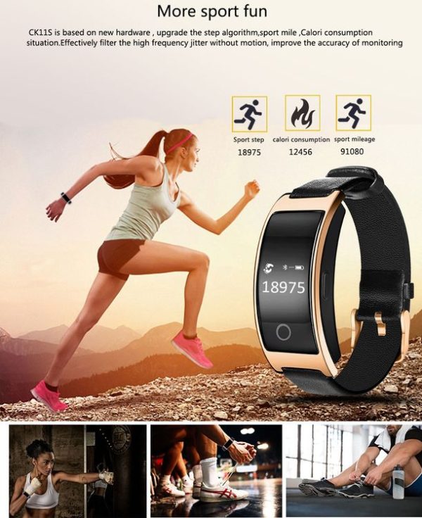 CK11S 0.66 inch Bluetooth Smart Bracelet, Support Blood Pressure / Blood Oxygen / Heart Rate Monitor / Pedometer / Calls Remind / Sleep Monitor / Weather and Temperature Reminding / Alarm / Anti-lost, Compatible with Android and iOS Phones (Black) - Image 8