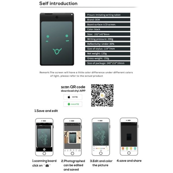 8.8 inch LCD Writing Tablet Electronic Graphic Board E Writer Paperless Digital Drawing Notepad for Home Office Writing Drawing - Image 11