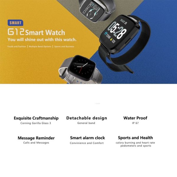 DTNO.1 G12 1.3 inches OLED Color Screen Smart Bracelet IP67 Waterproof, Nylon Watchband, Support Call Reminder / Heart Rate Monitoring / Sedentary Reminder / Multi-sport Mode (Black) - Image 3