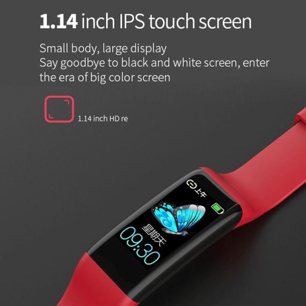 C21 1.14 inches IPS Color Screen Smart Bracelet IP67 Waterproof, Support Call Reminder / Heart Rate Monitoring / Blood Pressure Monitoring / Sleep Monitoring / Sedentary Reminder / Female Physiological Reminder (Red) - Image 5
