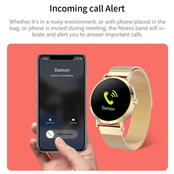 CV08C 1.0 inches TN Color Screen Smart Bracelet IP67 Waterproof, Metal Watchband, Support Call Reminder / Heart Rate Monitoring / Sleep Monitoring / Sedentary Reminder (Gold) - Image 8