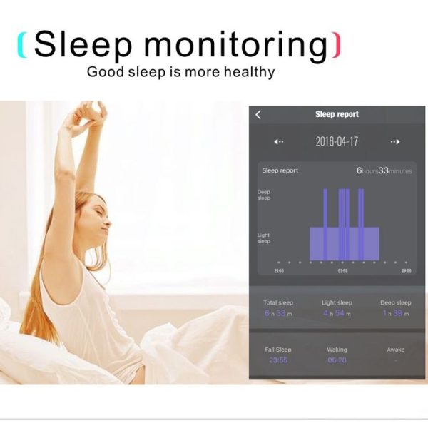 QS100 0.96 inches TFT Color Screen Smart Bracelet IP67 Waterproof, Support Call Reminder / Heart Rate Monitoring / Sleep Monitoring / Sedentary Reminder / Blood Pressure Monitoring (Blue) - Image 8