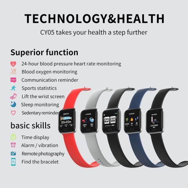 CY05 1.3 inches IPS Color Screen Smart Watch, Support Call Reminder / Heart Rate Monitoring / Blood Pressure Monitoring / Sleep Monitoring / Sedentary Reminder (Red) - Image 4