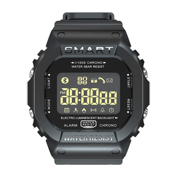 EX16T 1.21 inches LCD Screen Smart Watch 50m Waterproof, Support Pedometer / Call Reminder / Motion Monitoring / Remote Camera (Black)