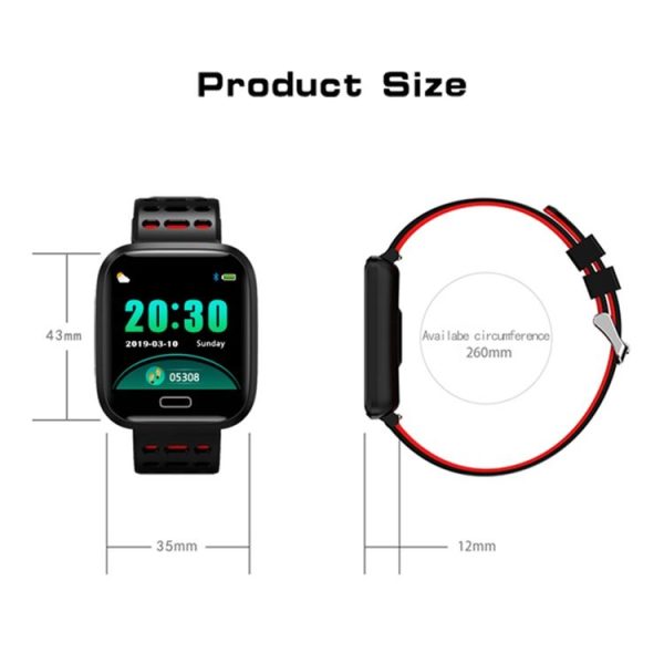 A8 1.3 inches TFT Screen Smart Bracelet IP67 Waterproof, Silicone Watchband, Support Step Counting / Call Reminder / Healthy Monitoring / Sleep Monitoring / Remote Camera (Red) - Image 18