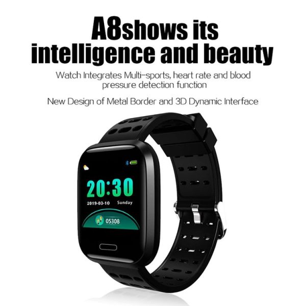 A8 1.3 inches TFT Screen Smart Bracelet IP67 Waterproof, Silicone Watchband, Support Step Counting / Call Reminder / Healthy Monitoring / Sleep Monitoring / Remote Camera (Red) - Image 4