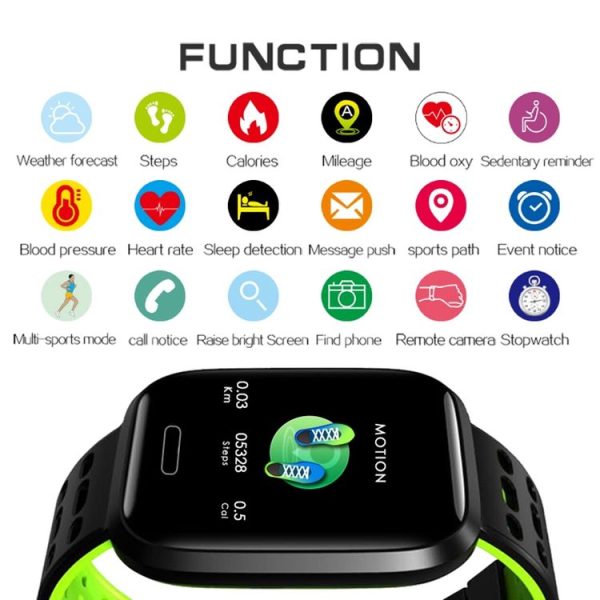 A8 1.3 inches TFT Screen Smart Bracelet IP67 Waterproof, Silicone Watchband, Support Step Counting / Call Reminder / Healthy Monitoring / Sleep Monitoring / Remote Camera (Red) - Image 6