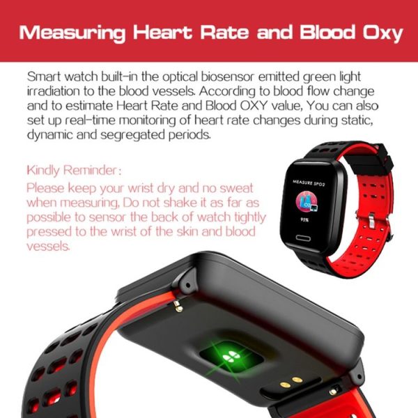 A8 1.3 inches TFT Screen Smart Bracelet IP67 Waterproof, Silicone Watchband, Support Step Counting / Call Reminder / Healthy Monitoring / Sleep Monitoring / Remote Camera (Red) - Image 9