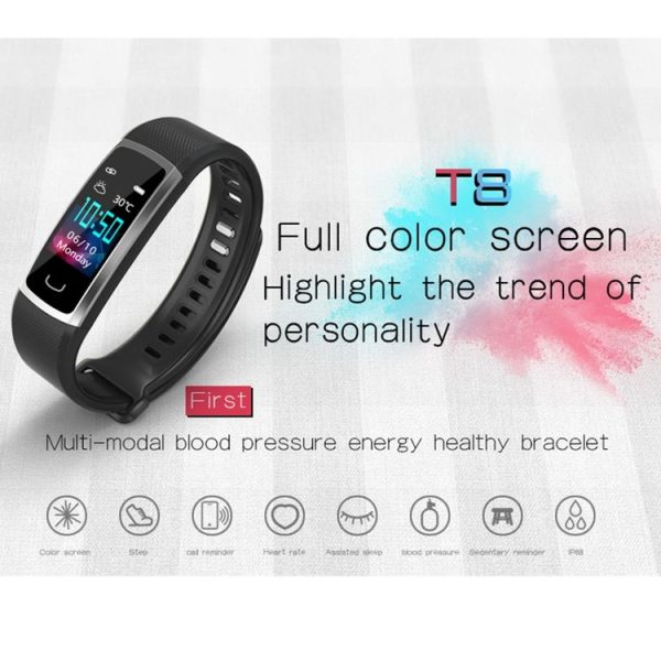 T8 0.96 inch TFT Color Screen Smart Bracelet IP68 Waterproof, Support 24h Heart Rate & Blood Pressure Monitoring / Sleep Monitoring / Multiple Sports Modes / Call Reminder (Blue) - Image 3