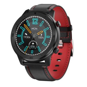 DT78 C23 1.3 inch Full Circle Full Touch Smart Sport Watch IP68 Waterproof, Support Real-time Heart Rate Monitoring / Sleep Monitoring / Bluetooth (Black Red)