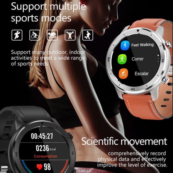 DT78 C23 1.3 inch Full Circle Full Touch Smart Sport Watch IP68 Waterproof, Support Real-time Heart Rate Monitoring / Sleep Monitoring / Bluetooth (Black Red) - Image 11