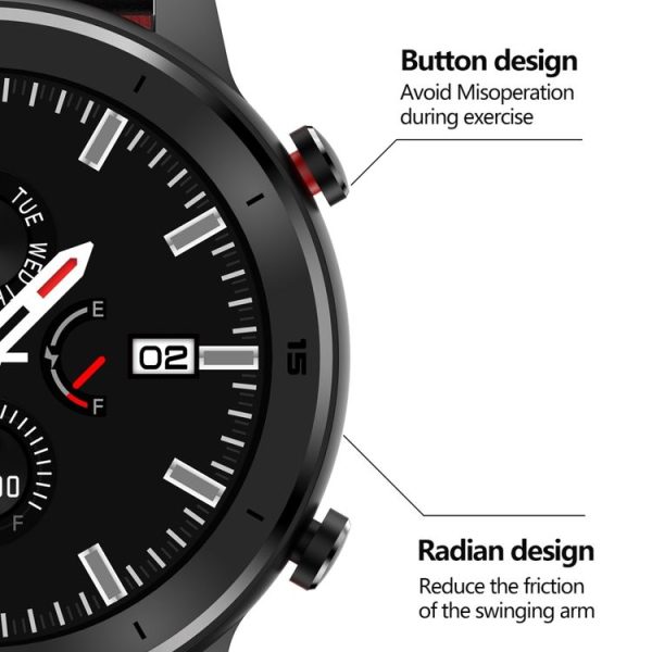 DT78 C23 1.3 inch Full Circle Full Touch Smart Sport Watch IP68 Waterproof, Support Real-time Heart Rate Monitoring / Sleep Monitoring / Bluetooth (Black Red) - Image 12