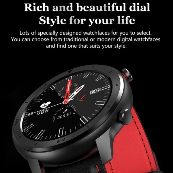 DT78 C23 1.3 inch Full Circle Full Touch Smart Sport Watch IP68 Waterproof, Support Real-time Heart Rate Monitoring / Sleep Monitoring / Bluetooth (Black Red) - Image 7
