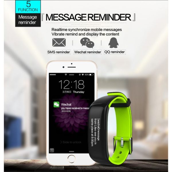 P1 0.86 inch OLED Screen Bluetooth V4.0 Smart Bracelet, Support Blood Pressure Monitor / Heart Rate Monitor / Pedometer / Calories / Calls Remind / Sleep Monitor, Compatible with Android and iOS Phones (Blue) - Image 10