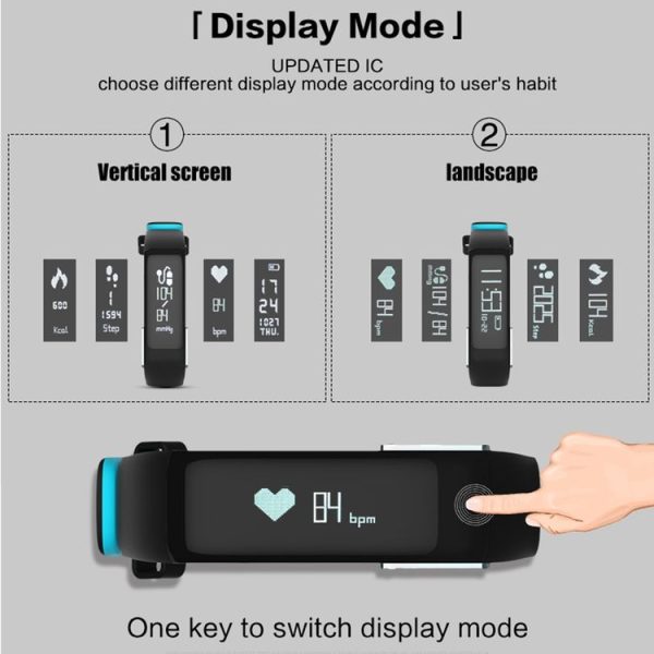 P1 0.86 inch OLED Screen Bluetooth V4.0 Smart Bracelet, Support Blood Pressure Monitor / Heart Rate Monitor / Pedometer / Calories / Calls Remind / Sleep Monitor, Compatible with Android and iOS Phones (Blue) - Image 12