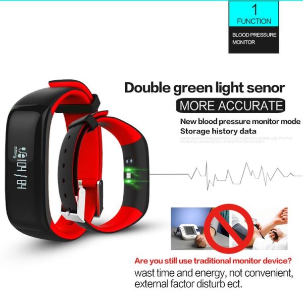 P1 0.86 inch OLED Screen Bluetooth V4.0 Smart Bracelet, Support Blood Pressure Monitor / Heart Rate Monitor / Pedometer / Calories / Calls Remind / Sleep Monitor, Compatible with Android and iOS Phones (Blue) - Image 6