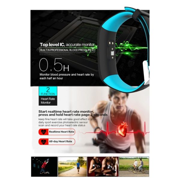 P1 0.86 inch OLED Screen Bluetooth V4.0 Smart Bracelet, Support Blood Pressure Monitor / Heart Rate Monitor / Pedometer / Calories / Calls Remind / Sleep Monitor, Compatible with Android and iOS Phones (Blue) - Image 7