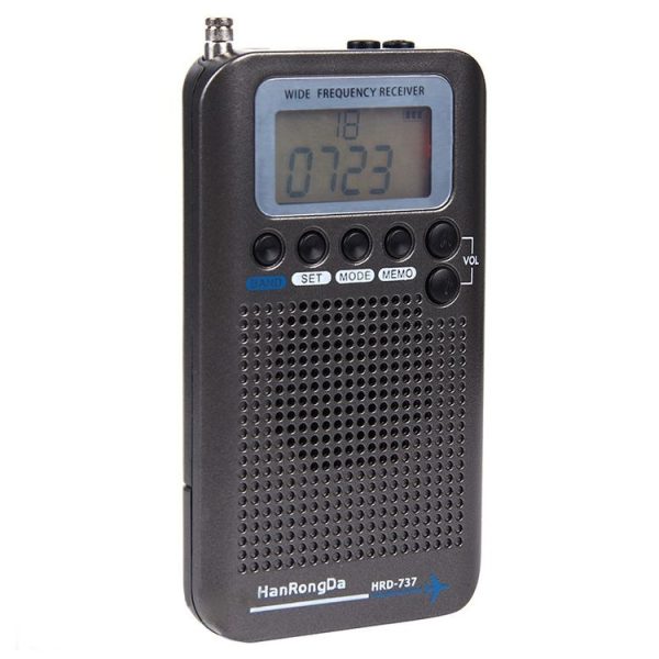 HRD-737 Portable Aircraft Band Radio Wide Frequency Receiver (Black) - Image 2