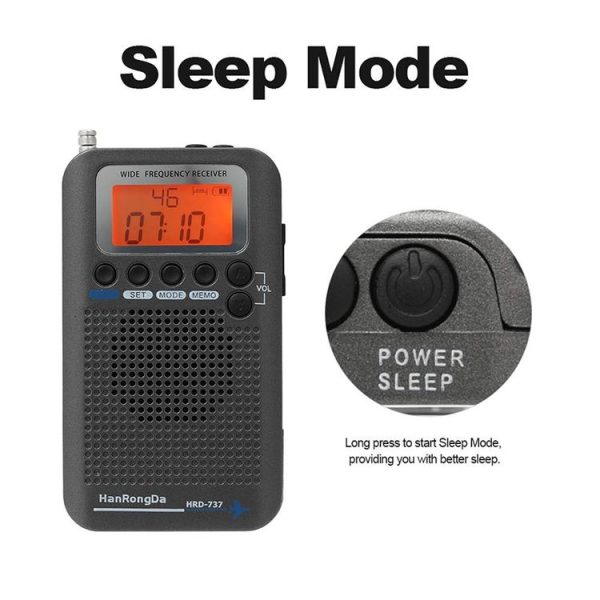 HRD-737 Portable Aircraft Band Radio Wide Frequency Receiver (Black) - Image 6