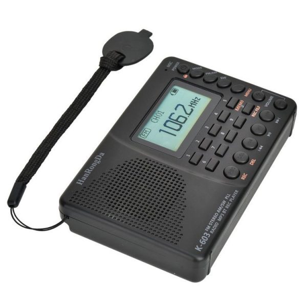 K-603 Portable FM / AM / SW Full Band Stereo Radio, Support BT & TF Card (Black) - Image 4