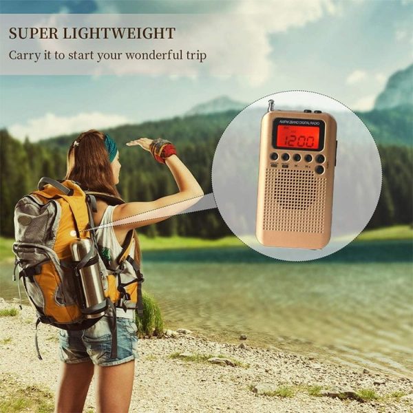HRD-104 Mini Portable FM + AM Two Band Radio with Loudspeaker (Grey) - Image 10