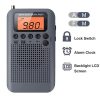 HRD-104 Mini Portable FM + AM Two Band Radio with Loudspeaker (Grey) - Image 5
