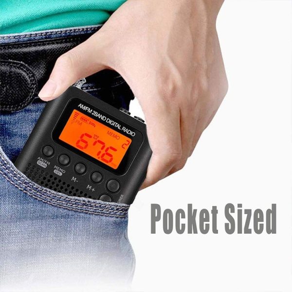 HRD-104 Mini Portable FM + AM Two Band Radio with Loudspeaker (Grey) - Image 8