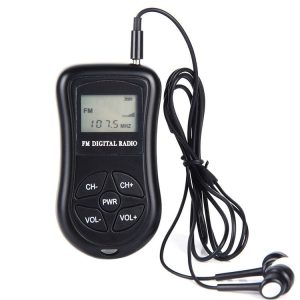 HRD-107 DSP Digital Display Portable Stereo FM Radio with Headset (Black)