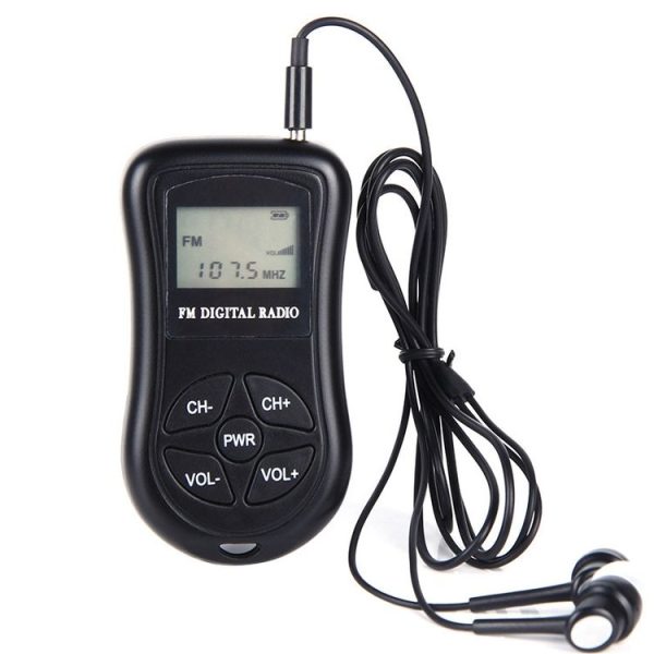 HRD-107 DSP Digital Display Portable Stereo FM Radio with Headset (Black)