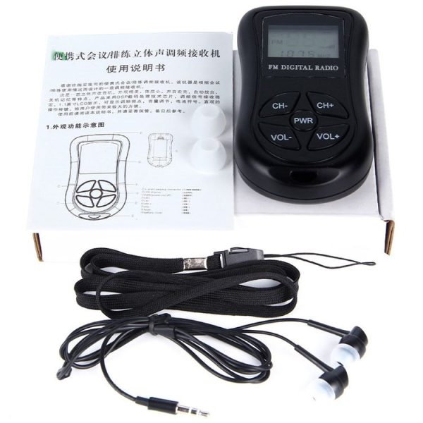 HRD-107 DSP Digital Display Portable Stereo FM Radio with Headset (Black) - Image 4