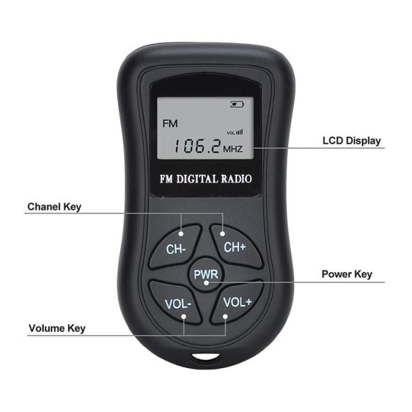 HRD-107 DSP Digital Display Portable Stereo FM Radio with Headset (Black) - Image 5