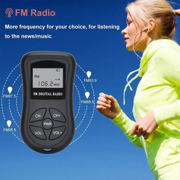 HRD-107 DSP Digital Display Portable Stereo FM Radio with Headset (Black) - Image 9