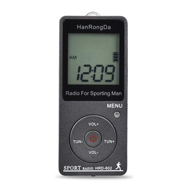 HRD-602 Digital Display FM AM Mini Sports Radio with Step Counting Function (Black) - Image 2