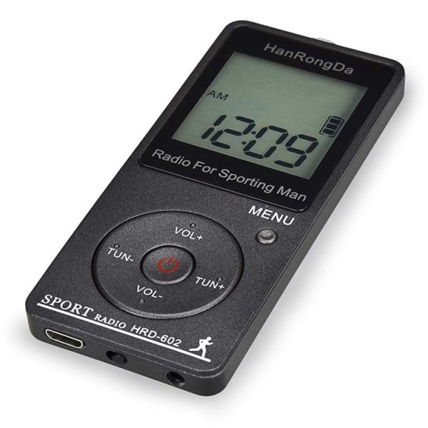 HRD-602 Digital Display FM AM Mini Sports Radio with Step Counting Function (Black) - Image 3