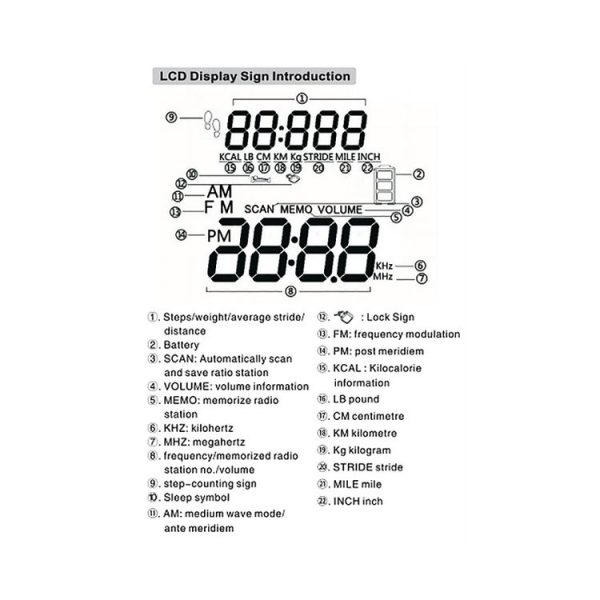 HRD-602 Digital Display FM AM Mini Sports Radio with Step Counting Function (Black) - Image 8