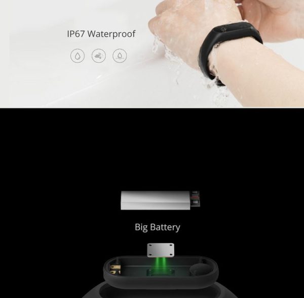 Original Xiaomi Mi Band 2 Bluetooth 4.0 IP67 Waterproof Dustproof Smart Bracelet with OLED Display Screen & Circular Touch Button & Heart Rate Monitor & Sport Tracker & Sleep Monitor & Call Reminder For Android 4.4 OS and IOS 7.0 or Above Devices (Black) - Image 9