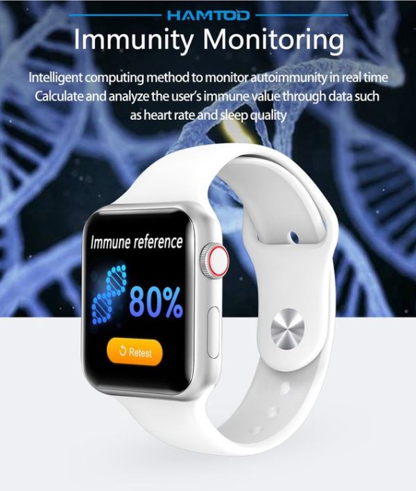 HAMTOD V10 Body Temperature Immunity Exercise Bracelet Smart Watch, Support Body Temperature Monitoring / Call Reminder / Immunity Monitoring / Heart Rate Monitoring / Sleep Monitoring / Sedentary Reminder / Blood Oxygen & Pressure (Black) - Image 6