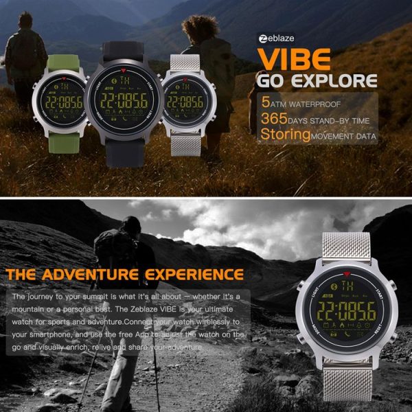 Zeblaze VIBE IP67 Waterproof Bluetooth Smart Sport Watch, Support Steps Counting / Calory / Calls Remind / Information Reminder / Remote Capture / Stopwatch / Alarm (Army Green) - Image 4