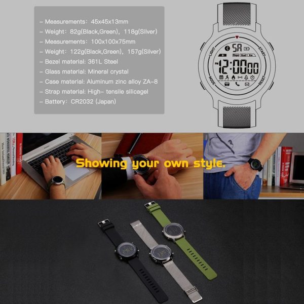 Zeblaze VIBE IP67 Waterproof Bluetooth Smart Sport Watch, Support Steps Counting / Calory / Calls Remind / Information Reminder / Remote Capture / Stopwatch / Alarm (Army Green) - Image 7