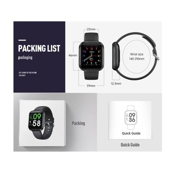 HAMTOD GT1 Pro 1.54 inch TFT Screen Smart Watch, REALTEK8762CK Chip, Support Sport Monitor / Sleep Monitor / Heart Rate Monitor / Temperature Detection / Blood Pressure Monitoring (Black) - Image 19