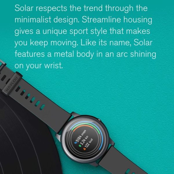 Original Xiaomi Haylou Solar 1.28 inch TFT Screen Bluetooth 5.0 IP68 Waterproof Smart Watch, Support Sleep Monitoring / Heart Rate Monitoring / Music Control (Black) - Image 5
