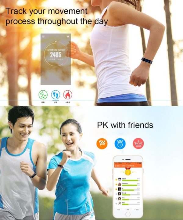 Teclast H10 rtos Bluetooth 4.0 Smart Bracelet with OLED Night Vision Display Screen & Circular Touch Button & Perspire Silicone Band & Text Synchronism Pushing & Pedometer & Sport Tracker & Sleep Monitor & Call Reminder & Sedentary Reminder & Bidirectional Anti-lost For Android and IOS Devices (Black) - Image 9