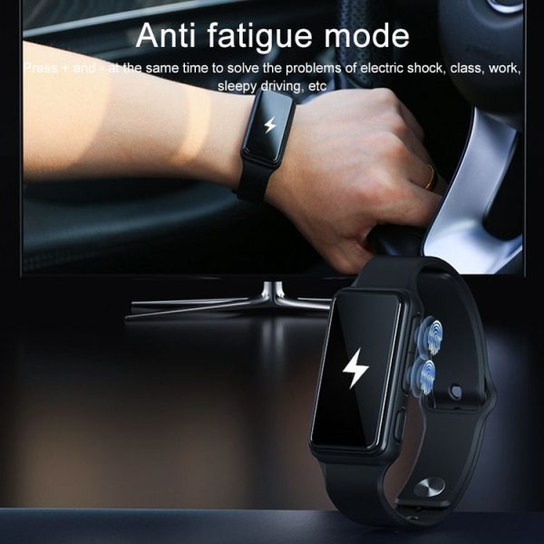 FS21-05 Mute Alarm Shock Wake Smart Watch Mosquitoes Repeller Bracelet (Black) - Image 5