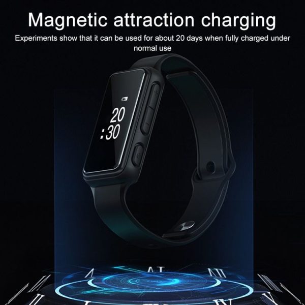 FS21-05 Mute Alarm Shock Wake Smart Watch Mosquitoes Repeller Bracelet (Black) - Image 6