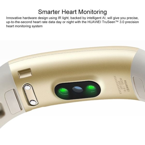 Original Huawei Band 3 Pro Smart Bracelet, 0.95 inch AMOLED Color Screen, 5ATM Waterproof, Support Heart Rate Monitor / Sleep Monitor / Message Reminder / GPS (Gold) - Image 7