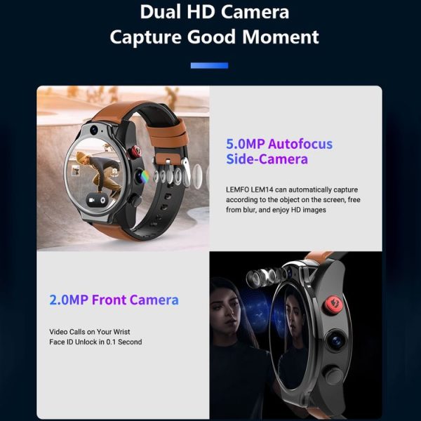 LEMFO LEM14 CWAT21970H 4GB+64GB, 4G Call Smart Watch, 1.6 inch MTK6762 Octa Core, 4GB+64GB, Android 10, GPS, Heart Rate - Image 10